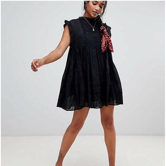 Free People Nobody Like You Embroidered Cotton Mini Dress Size Large - Picture 5 of 16